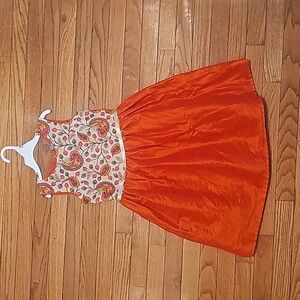 Girls A.T.U.N embroidered floral, paisley, orange formal dress. size 8/9